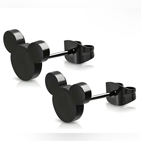 🆕 Pick 3/$15 🎉 Disney Mouse Inspired Glossy Black Stud Earrings - Picture 2 of 7